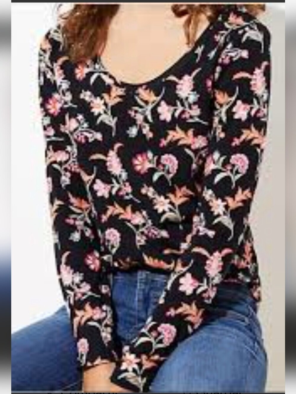 Ann Taylor Loft Vintage Soft Layering Tee Floral Long Sleeve Sz S Cotton NWT